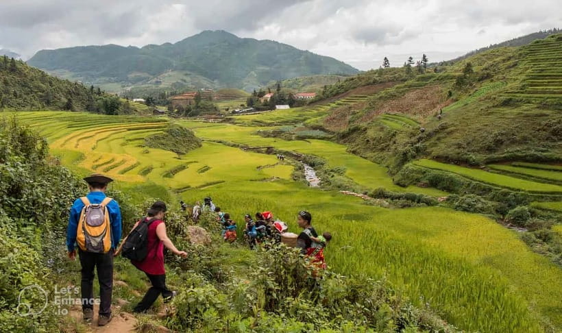 1-Day Sapa Long Trek - Rice Field Terrace, Ethnic Culture - Y Linh Ho and the river-bridge moment that makes the valley feel real