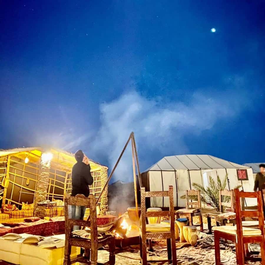 1 night Camel Trek in Merzouga Desert - The desert camp night: your tent, the bathroom reality, and the music