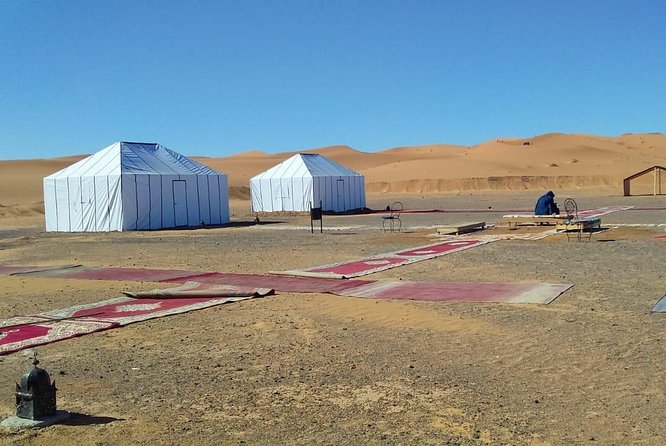 1 Night Camel Trekking Tour in Merzouga Desert Camp - Arrival at the desert camp: Berber tents and the dinner setup