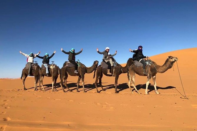 1 Night Camel Trekking Tour in Merzouga Desert Camp - Getting to Merzouga: pickup, meeting point, and the luggage win