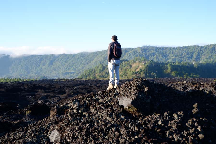 Bali: Mount Batur Sunrise Trek with A Female Guide - The Climb Itself: Black Sand, Lava Hills, and a Crater Area