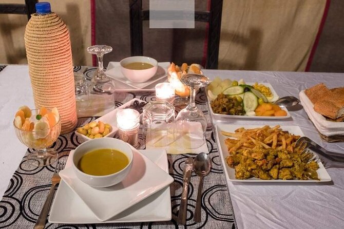 Camel trek with 1 Night in Luxury camp with Dinner+ Sundbording - The luxury camp night: ensuite tent, dinner, and drumming