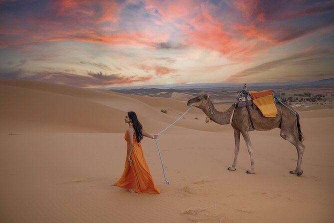 Camel trekking overnight in Merzouga desert camp - Berber camp night: dinner, campfire music, and a tent you’ll actually use