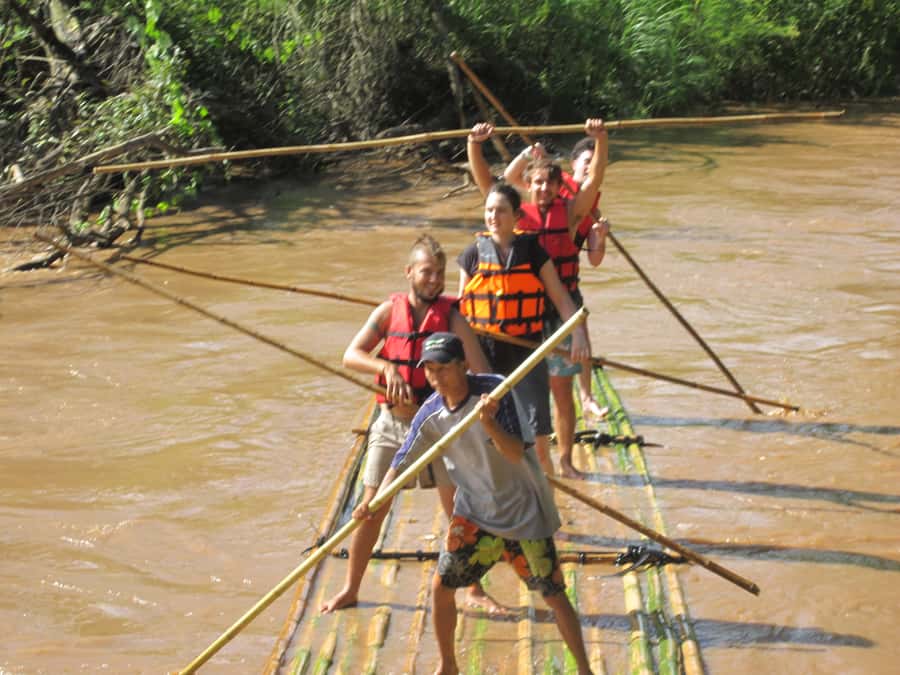 Chiang Mai: 2 Days, 1 Night Non-Tourist Trek - Day 2: breakfast, shorter jungle hike, waterfall swim, bamboo rafting, back to Chiang Mai