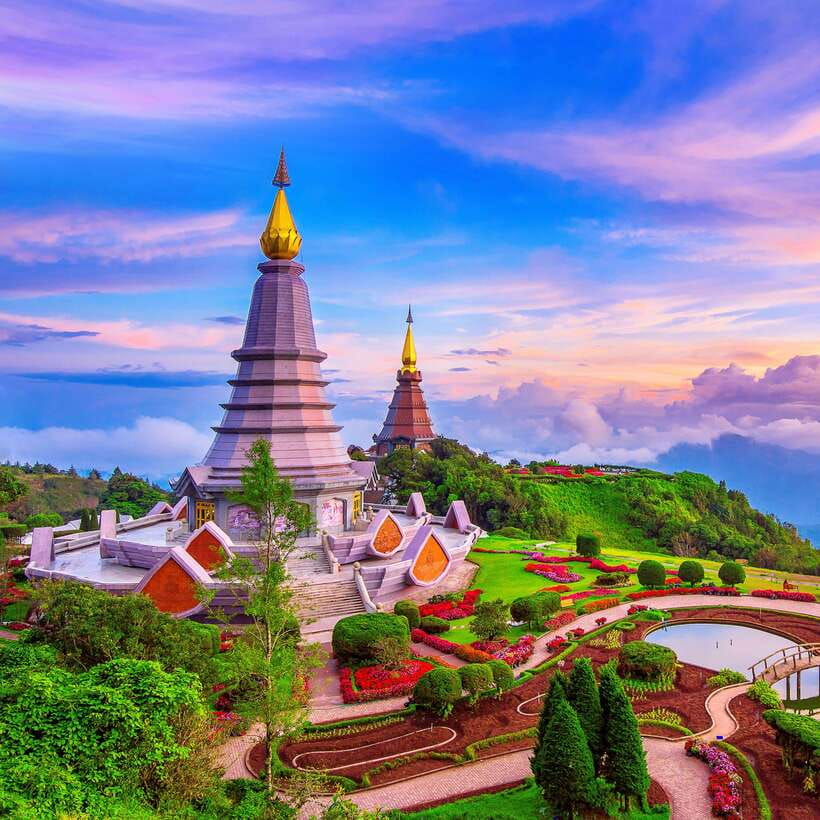 Eco-Friendly: Doi Inthanon & Pha Dok Siew Trekking Day Trip - King and Queen’s Pagodas: the viewpoint stop that makes the climb feel worth it