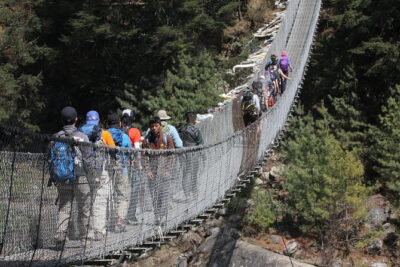 Everest Base Camp Trek with Island Peak Climbing - Phakding to Namche: bridges, Sagarmatha National Park, and the gateway feeling