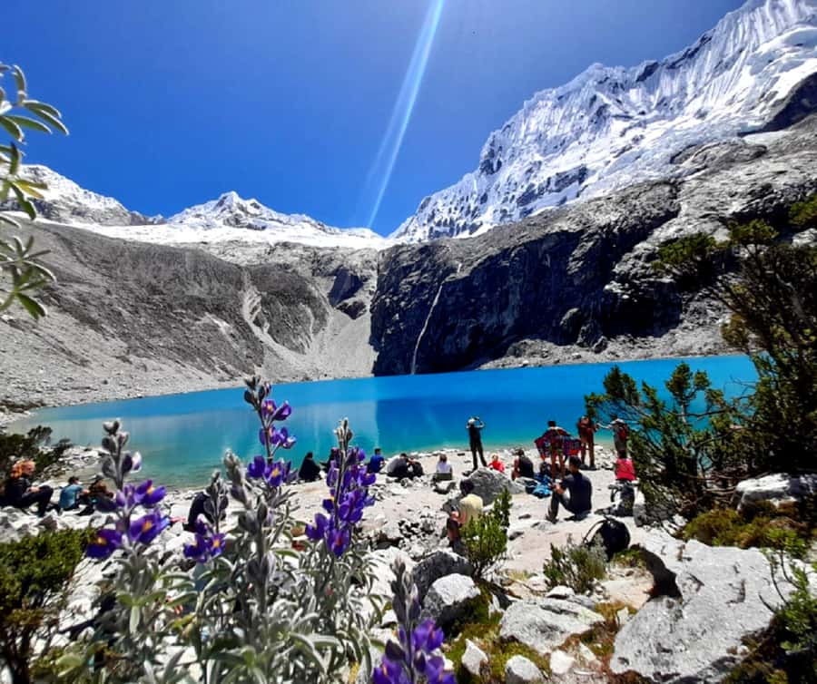 From Huaraz: Lake 69 Trek Day Tour - White Mountain Range - Yungay, the park gate, and the lakes you see before the climb