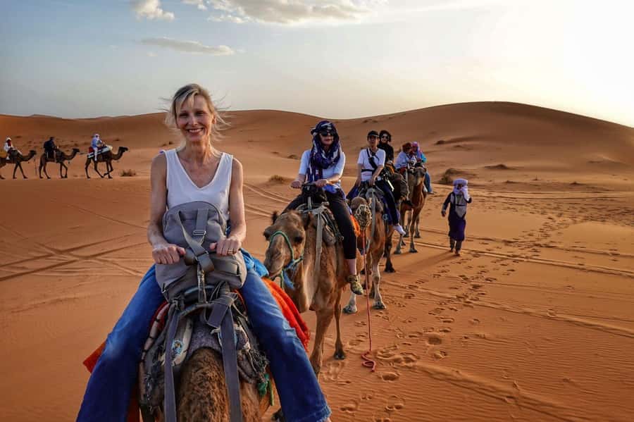 From Merzouga: Overnight Camel Trek over Erg Chebbi Dunes - Day 2 sunrise and the ride back to Merzouga: shorter, calmer, and scenic