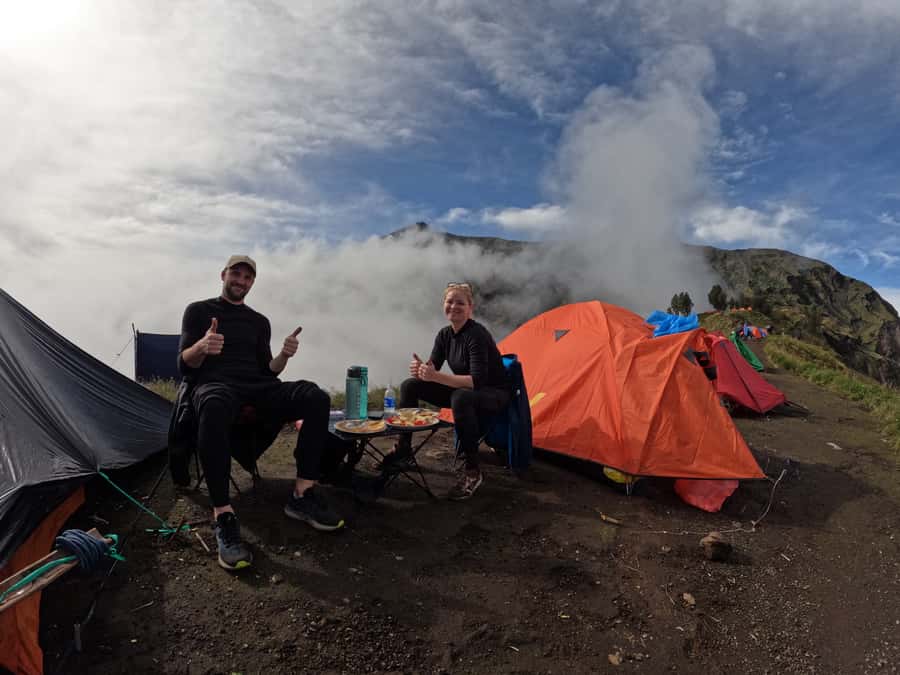 From Senaru: Mount Rinjani 2-Day Trek to Summit - Day 1 from Senaru: posts, hot drinks, and Sembalun crater-rim sleep