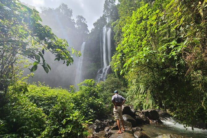 Lemukih Hidden Trekking Waterslide Sekumpul and Fiji Waterfall - Safety gear on a waterslide hike: helmet and water shoes