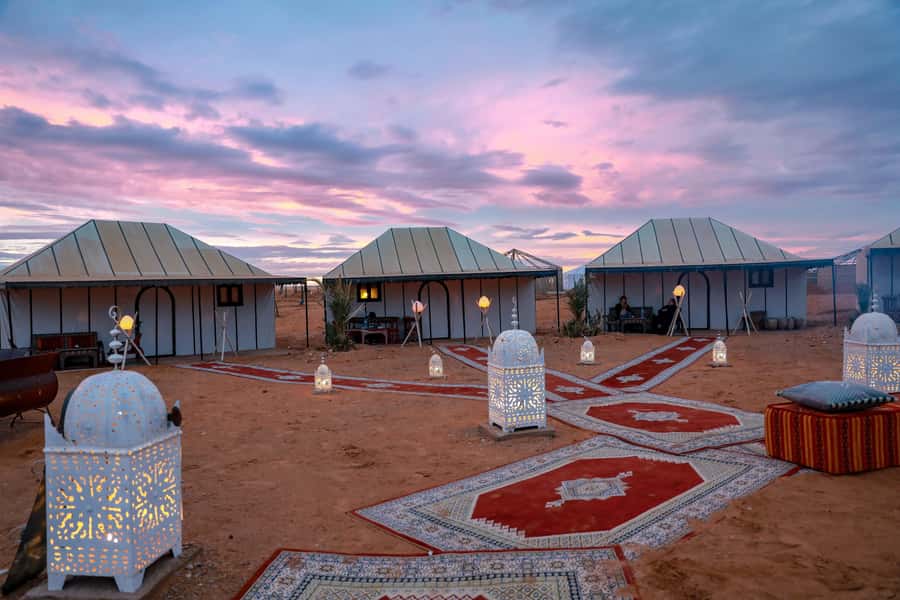 Merzouga: Overnight Camel Trek with Sandboarding - Camp Life in the Desert: Private Tent, Dinner, and Berber Drumming