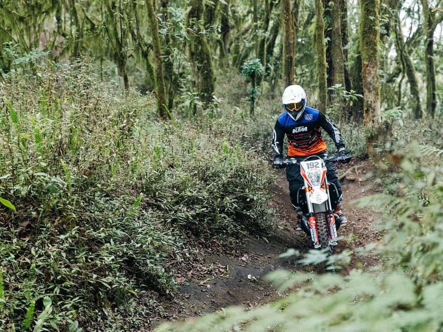 Mount Batur: Sunrise Dirt Bike Trek with Trained Riders - Reaching the summit: sunrise over the clouds and volcanic silhouettes