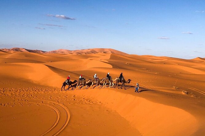 Overnight stay in desert camp & Camel trekking in the Sahara - Morning Routine: Sunrise, Breakfast, Shower, and Going Back