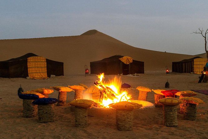 Private 3-days Desert tour from Zagora to Erg chigaga Dunes & Camel trek - The desert camp experience: food, sleep, and stargazing that doesn’t need a script
