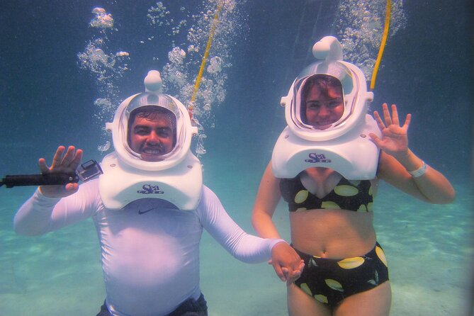 Sea Trek Adventure at Chankanaab National Park - What you’ll see: coral and fish on a white sandy bottom