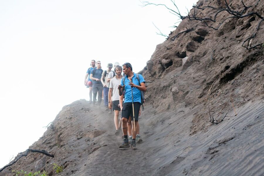 Stromboli: Sunset Trekking at Sciara del Fuoco - The descent in the dark: steep terrain plus headlamps