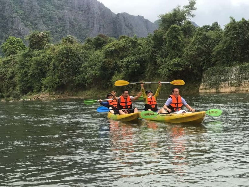 Vang Vieng: Zipline, Cave Tube, Trek, Kayak and Blue Lagoon - Nam Song River kayaking: small rapids and real scenery